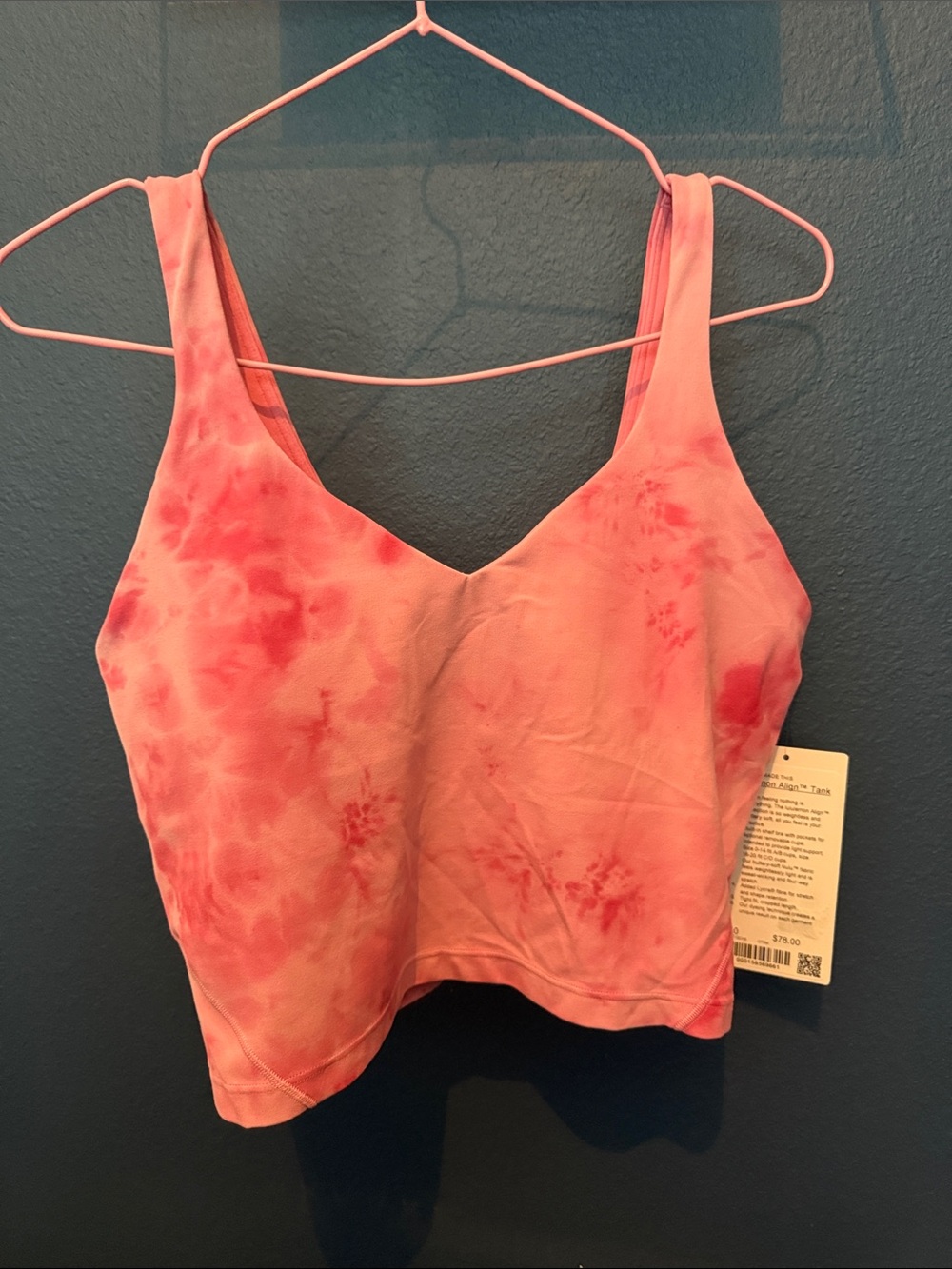 lululemon athletica Pink Coral Tie-Dye Crop Top